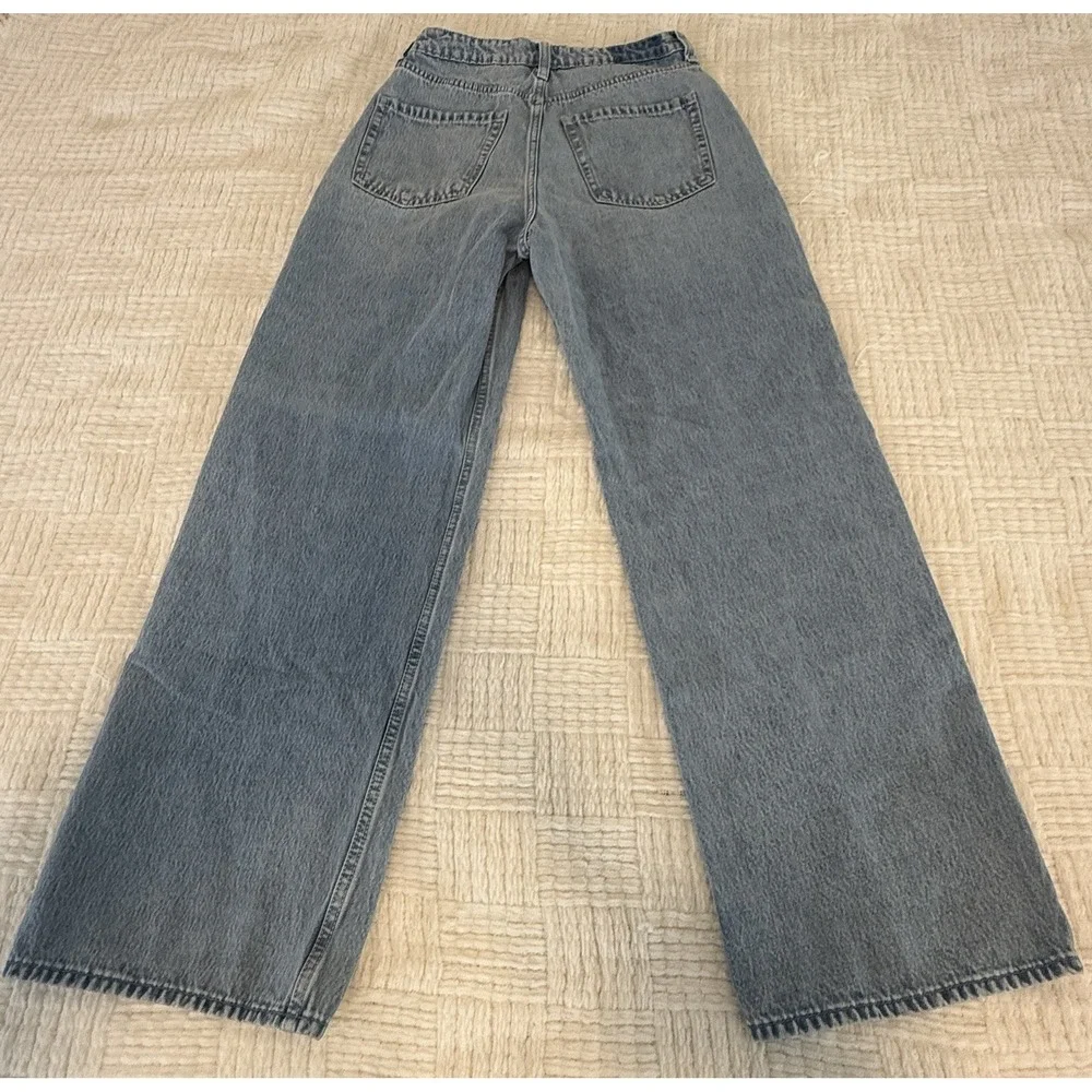 Hollister Jeans Womens 27R 4R Blue Med/Lt Wash Ultra High Rise Baggy Wide Leg - Picture 5 of 16